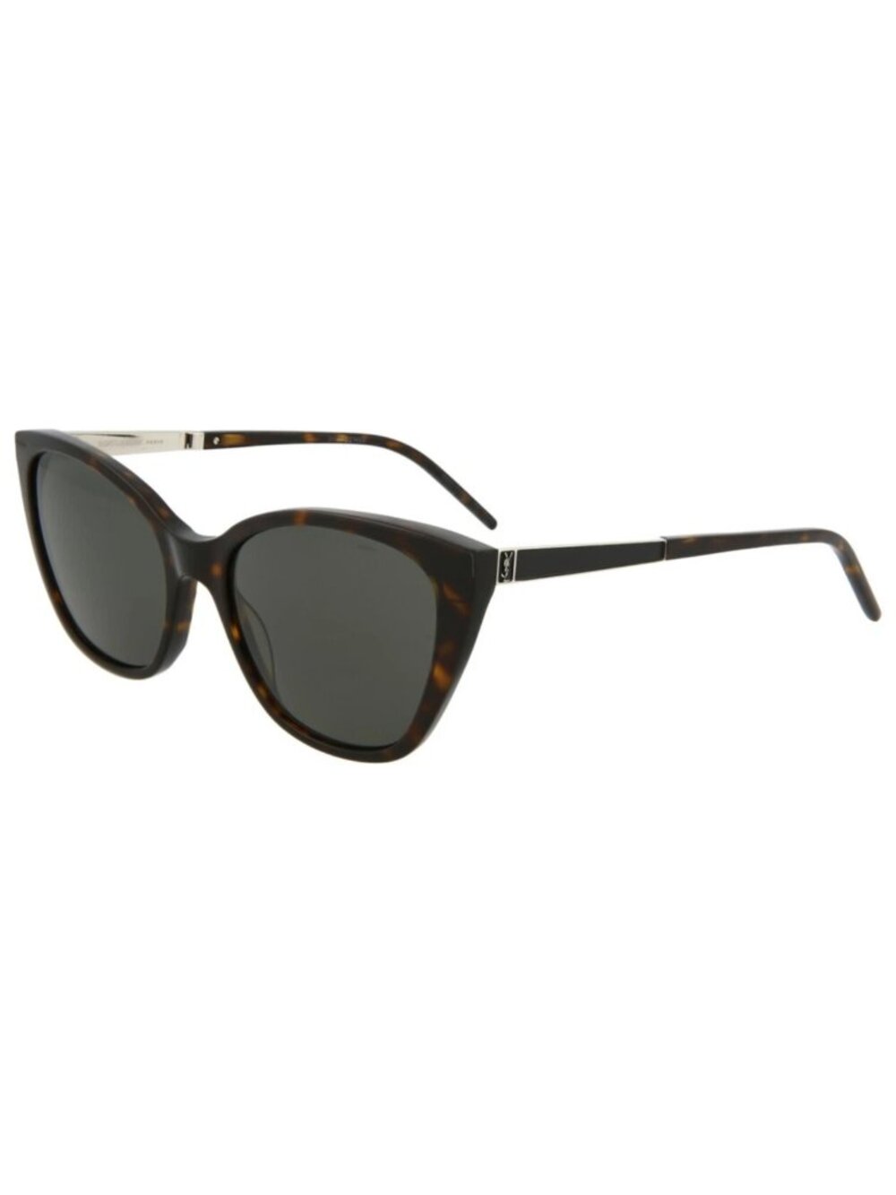 New Saint Laurent Women's Sunglasses Cat Eye Acetate Frame Havana Silver Grey